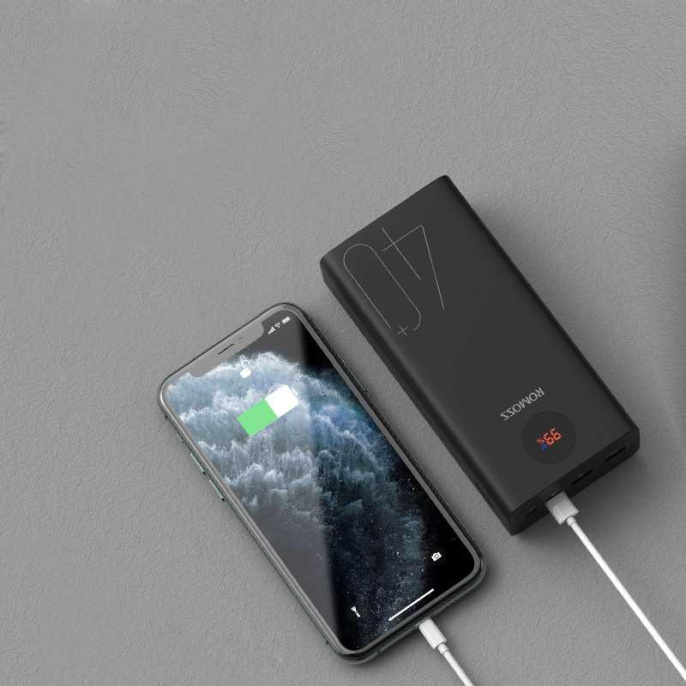 Мобильный аккумулятор Romoss PEA40 40000mAh QC3.0 18W 3A 2xUSB-A/USB-C черный 6958377509289