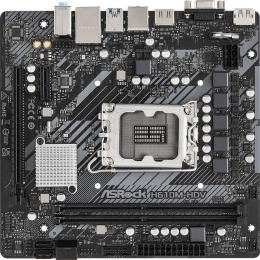 Материнская плата ASRock H610M-HDV Soc-1700 H610 PCI-E 4.0x16 PCI-E 3.0x1 2xDDR4 3200MHz VGA+DP+HDMI mATX RTL