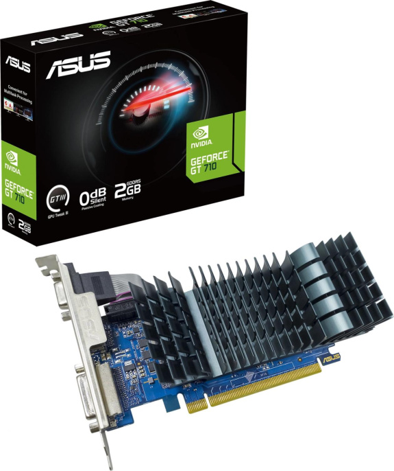Видеокарта ASUS NVIDIA  GeForce GT 710 GT710-SL-2GD5-BRK-EVO 2ГБ GDDR5, Low Profile,  Ret