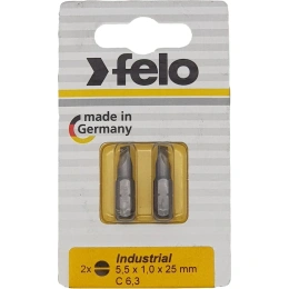 Бита Плоская шлицевая 5,5X1X25, 2шт Felo 02052036