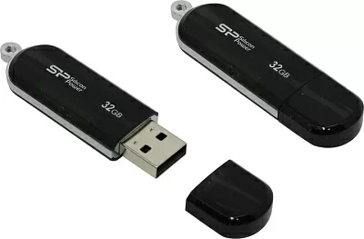 Флеш Диск Silicon Power 32Gb LuxMini 322 SP032GBUF2322V1K USB2.0 черный