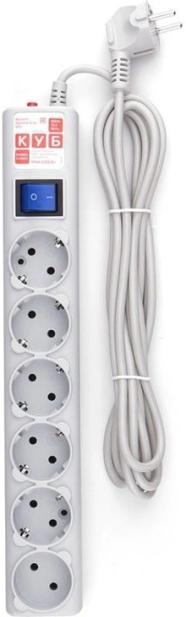 Сетевой фильтр PowerCube SPG(5+1)-B-10, 3м, серый [spg(5+1)-b-10-grey]