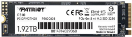 SSD накопитель Patriot P310 P310P192TM28 1.92ТБ, M.2 2280, PCIe 3.0 x4, NVMe, M.2