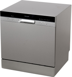 Посудомоечная машина WEISSGAUFF TDW 4006 S, компактная, настольная, 55см, загрузка 8 комплектов, серебристая [425988]