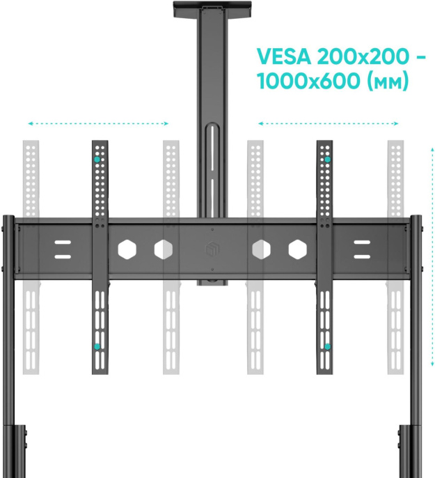 Стойка для телевизора Onkron TS2080 черный 60"-120" макс.150кг напольный мобильный