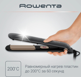 Выпрямитель Rowenta SF1627F0 32Вт серый/бежевый макс.темп.:200С покрытие:кератин-турмалиновое 1830008182