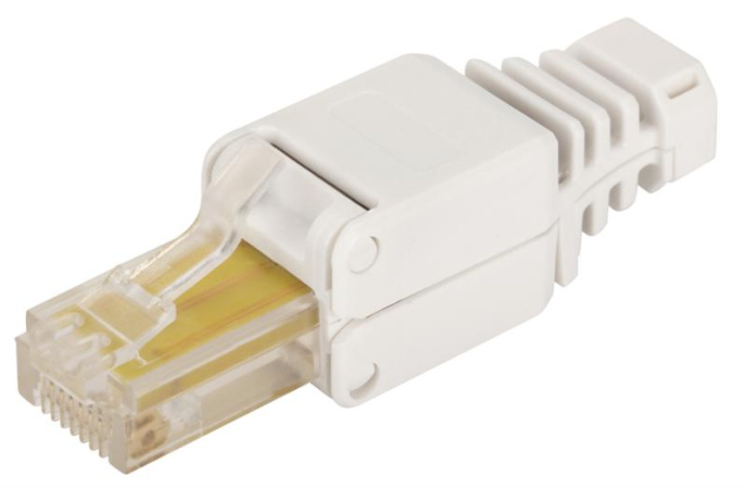 Коннектор Lanmaster полевой (LAN-TMP-U5E-WH) UTP кат.5E RJ45 с защитным колпачком белый (упак.:1шт)