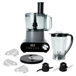 Кухонный комбайн RAGEX R111-200 6 в 1, 2.5 литра, 11 скоростей, 1200 Вт, темно-серый