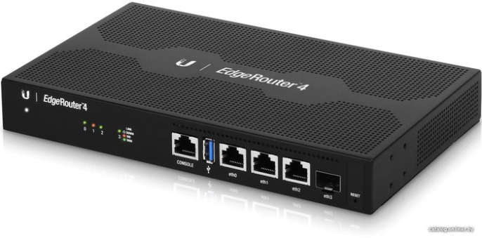 Коммутатор Ubiquiti EdgeRouter4-Port ER-4 4 ядра (1 ГГц), 3х 1G RJ45, 1х SFP, (020657)