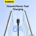 Кабель Baseus P10355703111-01 Pudding Series Fast Charging Cable USB to Type-C 100W 2m Cluster Black сверхбыстрая зарядка, синхронизация данных: USB 2.0, 480 Мбит/с