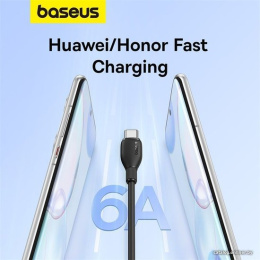 Кабель Baseus P10355703111-01 Pudding Series Fast Charging Cable USB to Type-C 100W 2m Cluster Black сверхбыстрая зарядка, синхронизация данных: USB 2.0, 480 Мбит/с