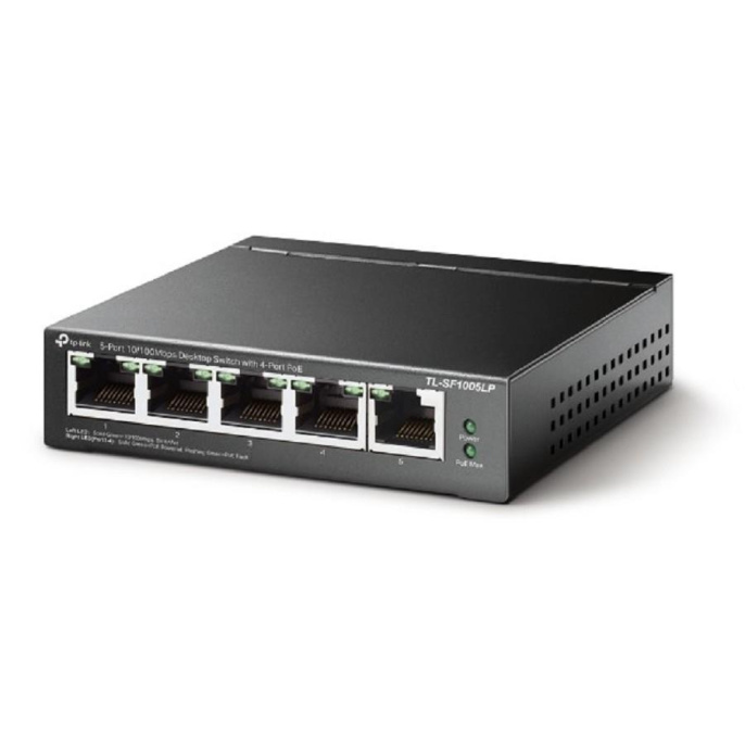 TP-Link TL-SF1005LP Настольный коммутатор с 5 портами 10/100 Мбит/с 4 порта PoE+