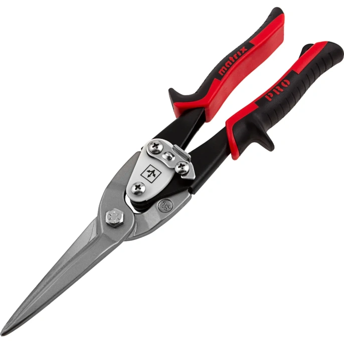 Ножницы по металлу MATRIX, удлиненные, 290 мм, прямой рез, CrMo, 2-комп. обрезиненные рукоятки PRO 78328