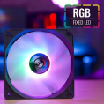 Вентилятор Aerocool Frost 12 120мм, 3-pin, от БП:4-pin (Molex), 1000об/мин, 23.7 дБ, RGB, черный, Ret [frost 12 frgb molex + 3p]