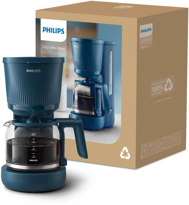 Кофеварка Philips HD7411/70, капельная, синий