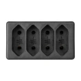 Блок на 4 гнезда TDM ELECTRIC 2П 2,5 А, 250 B, под плоскую вилку, черный SQ1806-0303