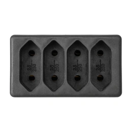 Блок на 4 гнезда TDM ELECTRIC 2П 2,5 А, 250 B, под плоскую вилку, черный SQ1806-0303