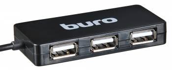 Хаб (разветвитель) Buro BU-HUB4-U2.0-Slim, черный
