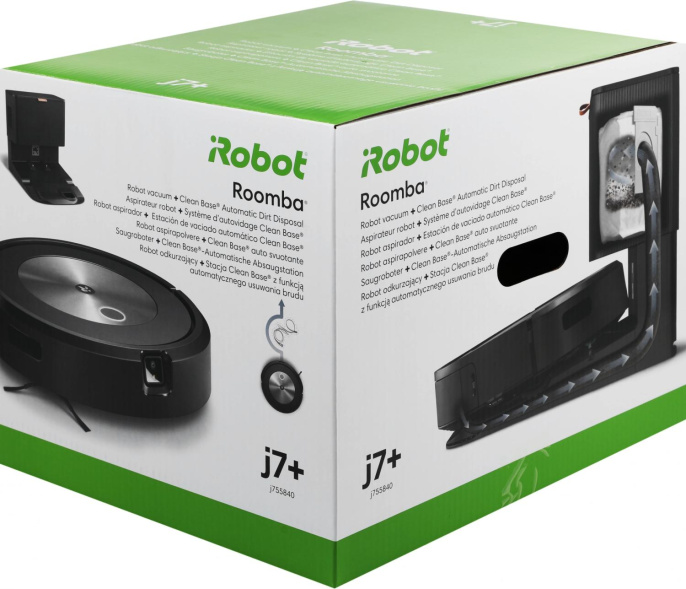 Робот-пылесос iRobot Roomba J7+, 60Вт, черный/черный [j755840plus_rnd]