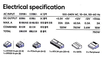 Блок питания Fractal Design FD-P-IA2G-750 Ion Gold 750W ATX (24+8+2x4+4x6/8пин) Cable Management