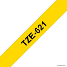 Brother TZe-621 ламинированная лента для печати этикеток ширина 9мм 8м чёрный на жёлтом