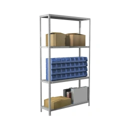 Металлический стеллаж BRABIX MS Plus-185/30-4 1850х1000х300 мм, 4 полки 291104