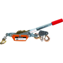 Ручная рычажная тросовая лебедка Сибталь модель X2Y3, двойной храповый механизм, три крюка, 2т, 2,2м 070 0005 2000