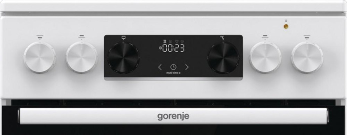 Электрическая плита Gorenje GECS5C70WA,  стеклокерамика,  инфракрасная,  без крышки,  белый/черный