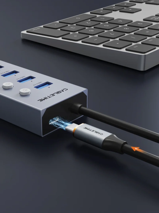 USB-Хаб CABLETIME CB47G (CT-HUBU7-AG) 7-в-1 USB-A на USB 3.0