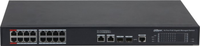Коммутатор Dahua DH-S4220-16GT-190 16x100Мбит/с 2x1Гбит/с 2SFP 16PoE 190W управляемый