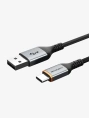 Кабель CABLETIME CA30H (CT-AMCM3A-AG1) 1 м, 3A USB A TO USB C, нейлоновый, черный