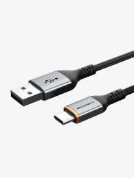 Кабель CABLETIME CA30H (CT-AMCM3A-AG1) 1 м, 3A USB A TO USB C, нейлоновый, черный