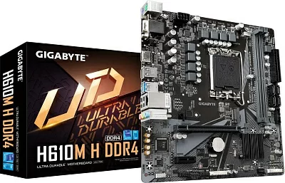 Материнская плата GIGABYTE H610M H DDR4 (RTL) LGA1700 H610 PCI-E Dsub+HDMI GbLAN SATA MicroATX 2DDR4