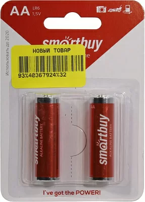 Батарея питания Smartbuy SBBA-2A02B Size"AA" 1.5V щелочной (alkaline) уп. 2 шт