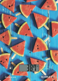 Весы кухонные электронные Scarlett SC-KS57P78 макс.вес:10кг красный/арбуз
