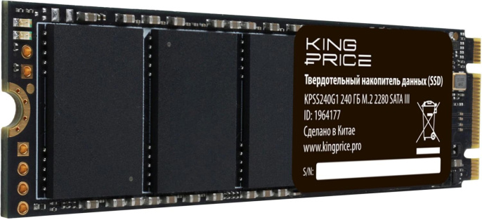 SSD накопитель KINGPRICE KPSS240G1 240ГБ, M.2 2280, SATA III,  M.2,  rtl