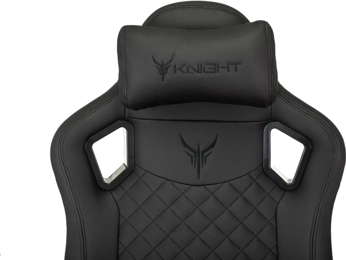 Кресло игровое Knight Craft черный экокожа с подголов. крестов. металл