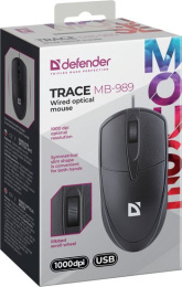Мышь Defender Trace MB-989 черный оптическая 1000dpi USB 2but (52989)