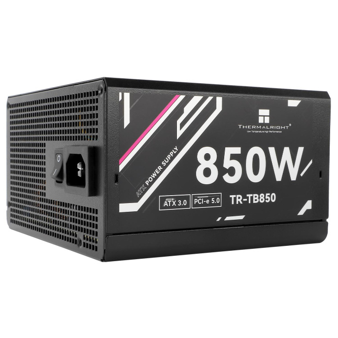 Блок питания 850W/ Power Supply Thermalright, 850W 80+ Bronze ATX, 3.0, PCIe 5.0, Full modular, 1x24 20+4 pin, 2xCPU 8 4+4 pin, 4xPCIe*2 8 6+2 pin, 3xSATA3, 1x12+4pin 12VHPWR PCIe 5.0 12+4pin 600mm , 3xMOLEX4pin, Active, 120x120mm, 150x140x86mm, APFC, b (