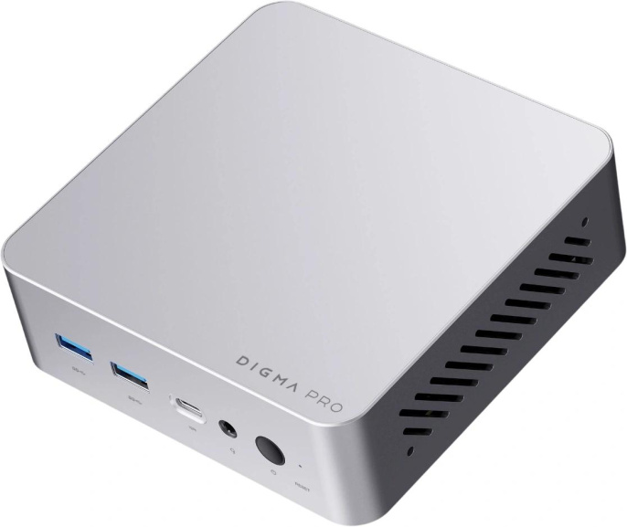 Неттоп DIGMA PRO Minimax X5 AMD Ryzen 7 7840HS,  DDR5 16ГБ, 512ГБ SSD, AMD Radeon 780M,  Windows 11 Pro,  серебристый [dpr7-adxw01]