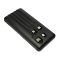 Gembird Портативный аккумулятор, 10000мАч, 2A, 4 встр.кабеля, черный GPB-10C