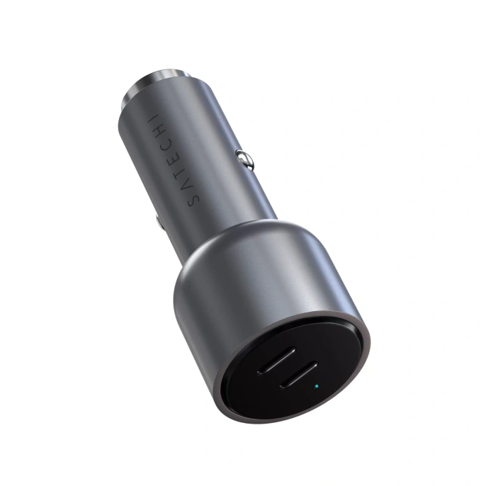 Автомобильное зарядное устройство Satechi 40W Dual USB-C Car Charger. Цвет: Серый космос ST-U2C40CCM