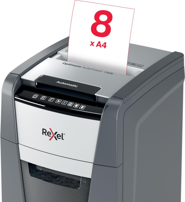 Уничтожитель бумаг Rexel Optimum AutoFeed 130X, с автоподачей, P-4, 4х28 мм, 130 лист. одновременно, 44л [2020130xeu]