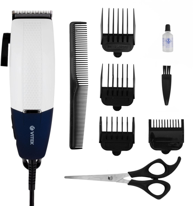 Машинка для стрижки Vitek Sappfire VT-2516 белый насадок в компл:4шт