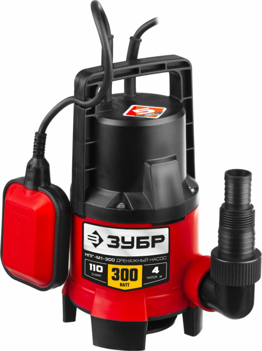 Насос дренажный Зубр НПГ-М1-300,  погружной, 6000л/ч