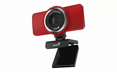 Веб-камера Genius ECam 8000 красная (Red) new package, 1080p Full HD, Mic, 360°, универсальное мониторное крепление, гнездо для штатива