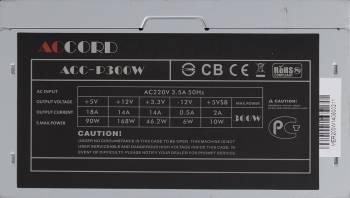 Блок питания Accord ACC-P300W,  300Вт,  80мм, серый