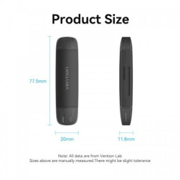 Картридер Vention USB 3.0 A+C SD+TF Черный CLKB0