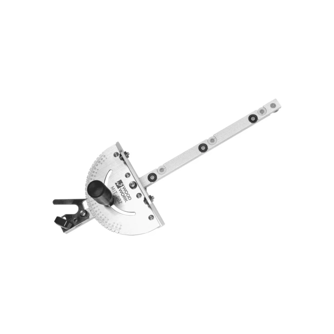 Угловой упор WOODWORK с транспортиром для пиления и фрезерования, с шагом 5 и углом 22,5, пластиковая рукоятка MIT-002