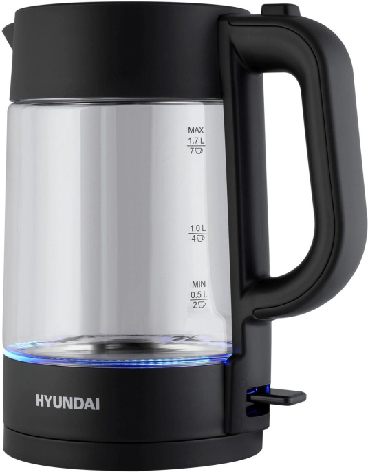 Чайник электрический Hyundai HYK-G7707 1.7л. 2200Вт графит корпус: стекло